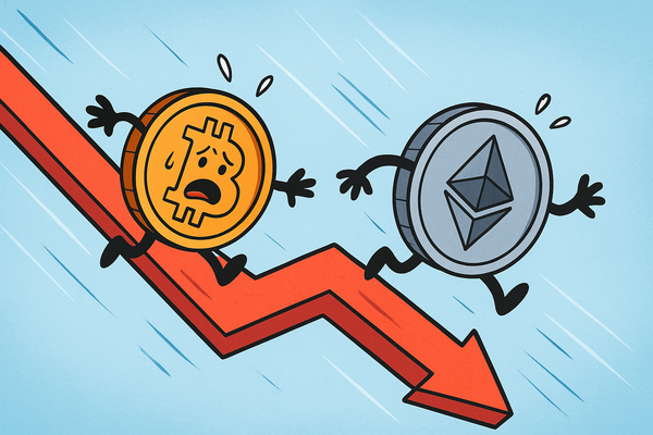비트코인, 이더리움 추락 이미지. 출처=챗GPT